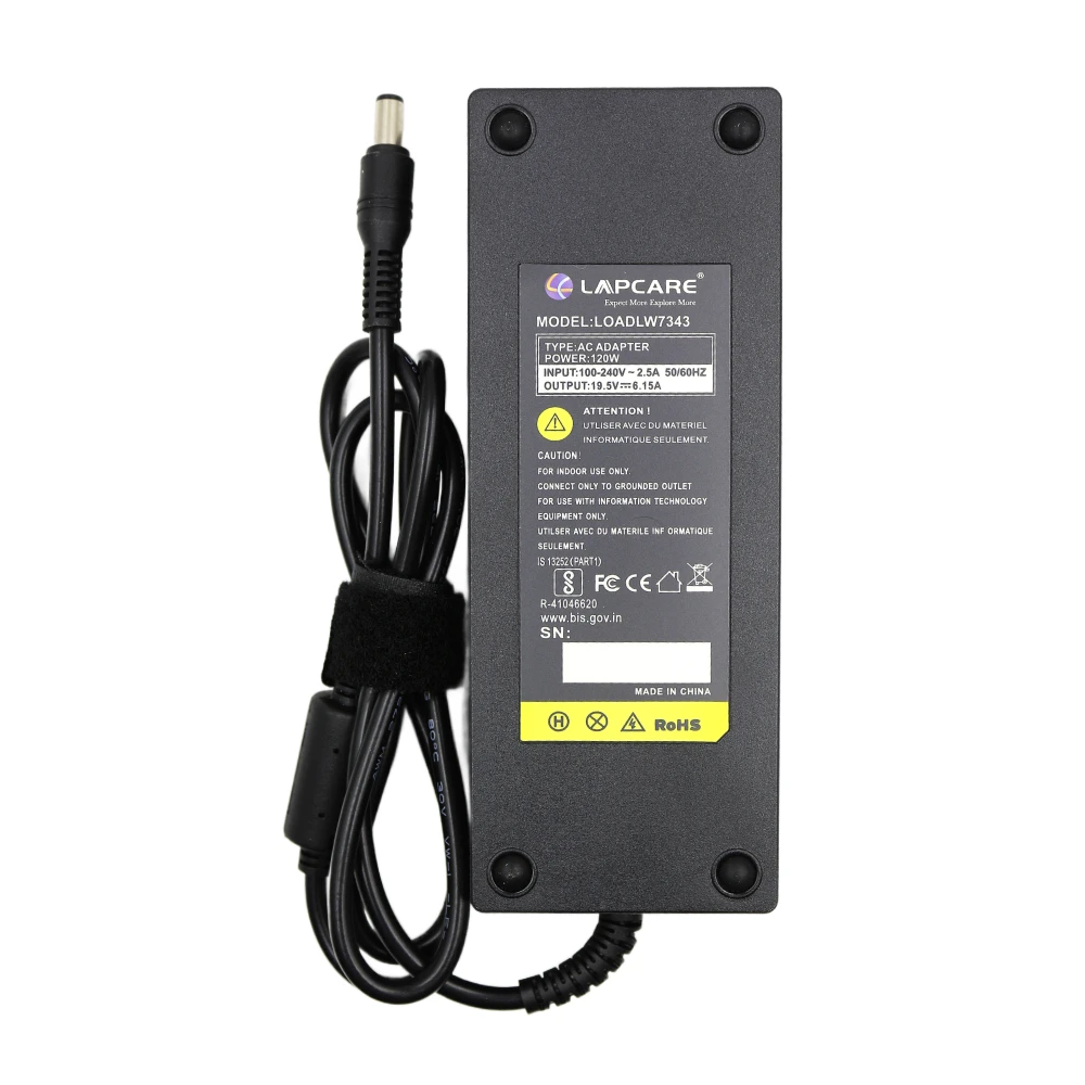 Lapcare Laptop Adapter Compatible For Lenovo 120w | 19.5v/6.15a | 6.3mm x 3.0mm view 2